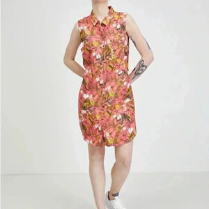 [XL]Vans Wilder Obleka Roza Floral Tunic Sleeveless  Dress
